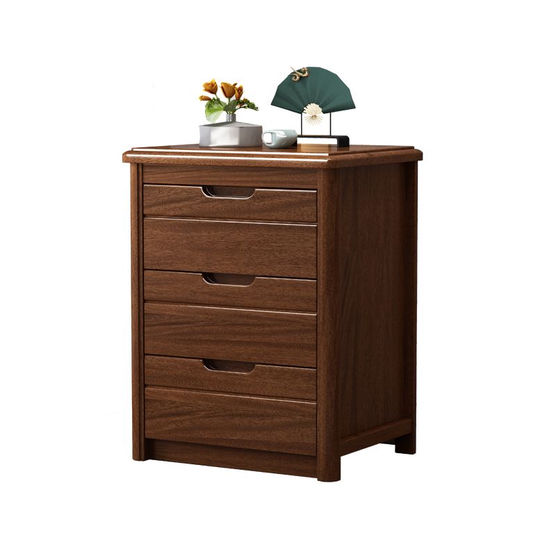 Contemporary Wooden Storage Chest Vertical Chest in Brown with Drawers