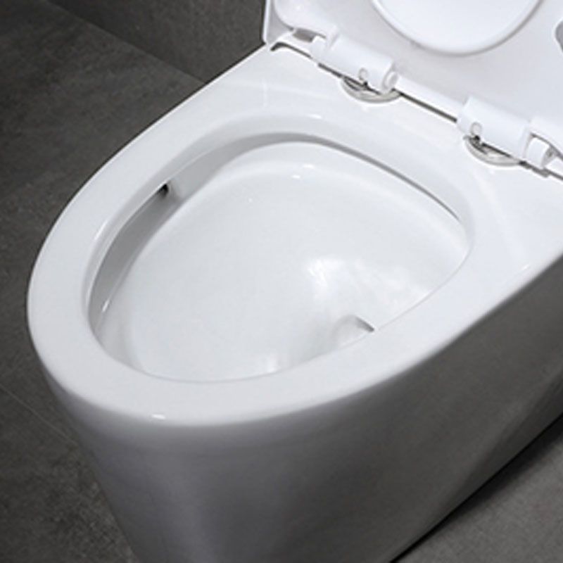 White Ceramic Floor Toilet Elongated One Piece Toilet with Glazed Surface