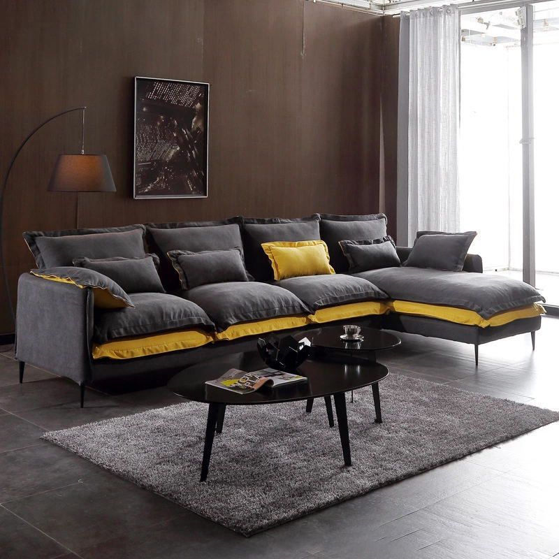Scandinavian 5-seater Fabric Sectional L-shape Slipcovered Sectional