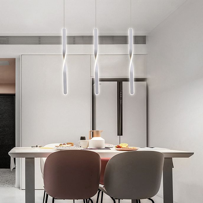 Minimalistische Streifen -Federleuchte Acryl Wohnzimmer LED -Anhänger Licht