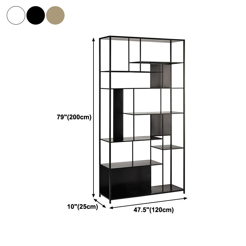 Contemporary Iron Etagere Bookshelf Vertical Office and Living Room Bookcase