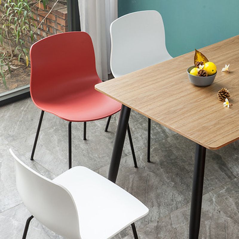 Natural Beech Legs Side Chair Scandinavian Armless Dining Chairs