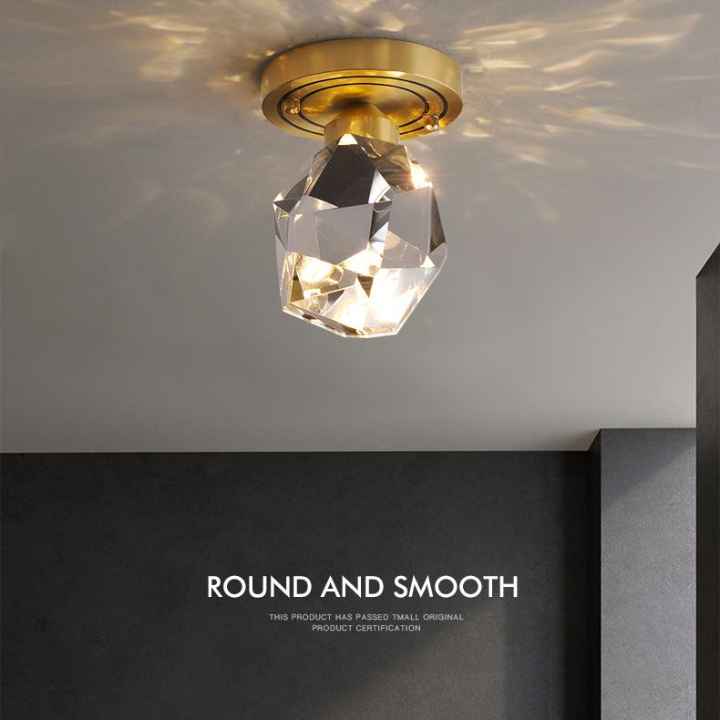 Luces de montaje de techo geométricas modernas Cristal 1 techo de luz Flush