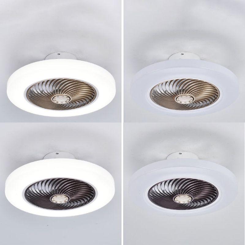 Kreisförmige Acryl -LED -Deckenlüfter minimalistisch halb flush montiertes Licht für Schlafzimmer