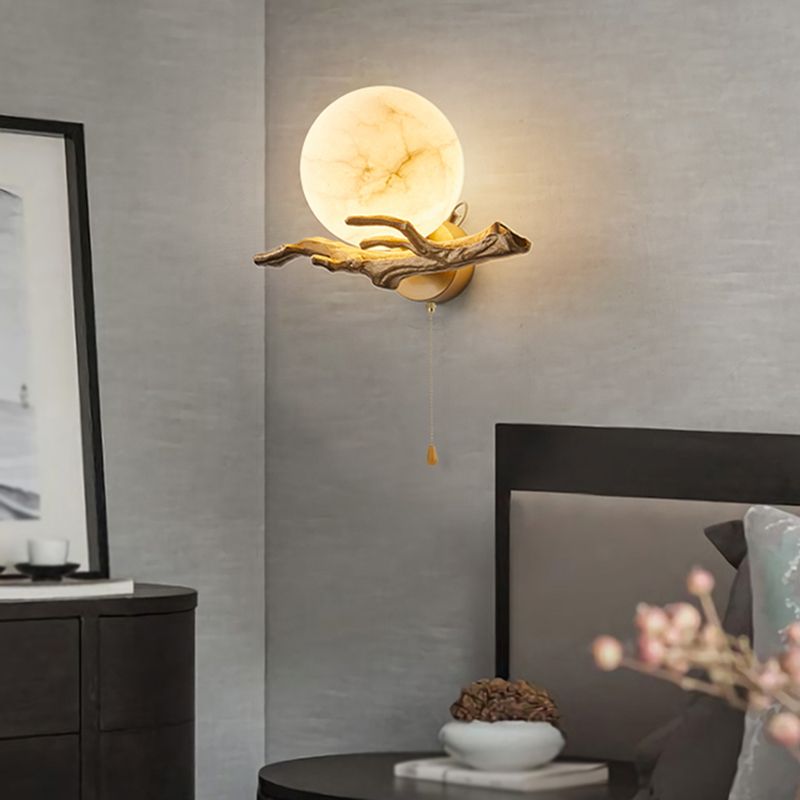 Glass Wall Light Sconces Modern 1-Light Shape Wall Light Fixtures for Bedroom