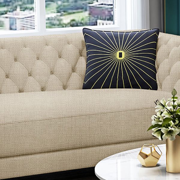 Contemporary Upholstered Chaise Lounge Couch Rolled Arms Lounge Chair