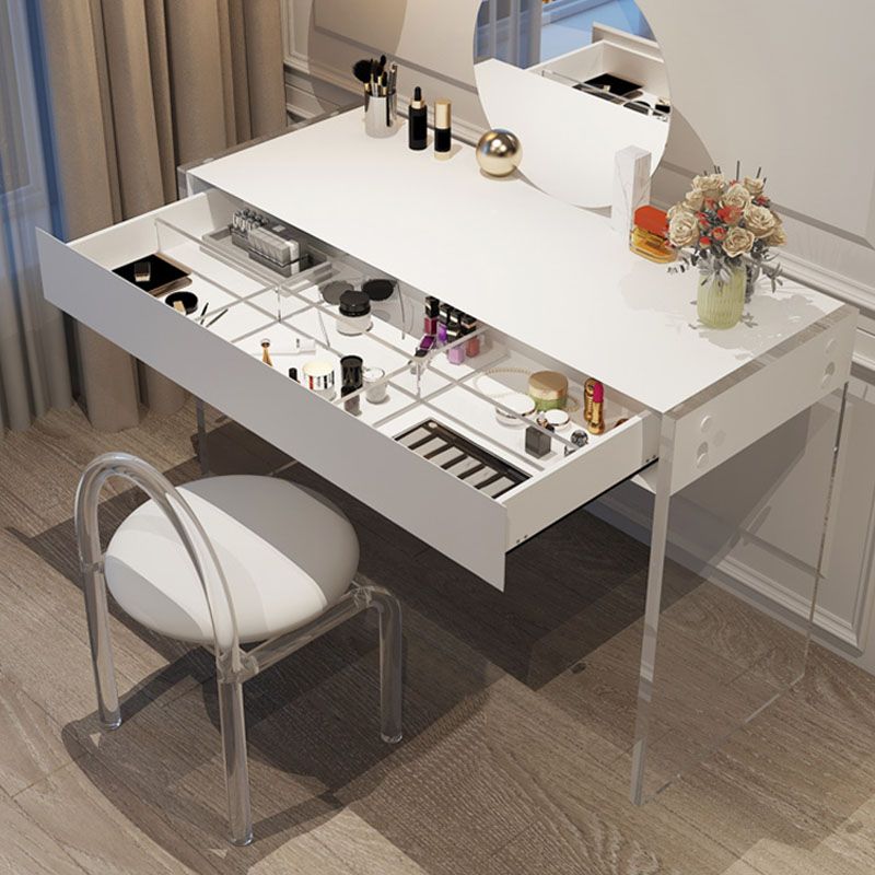Modern Engineered Wood Makeup Dressing Table Stool Black/ White