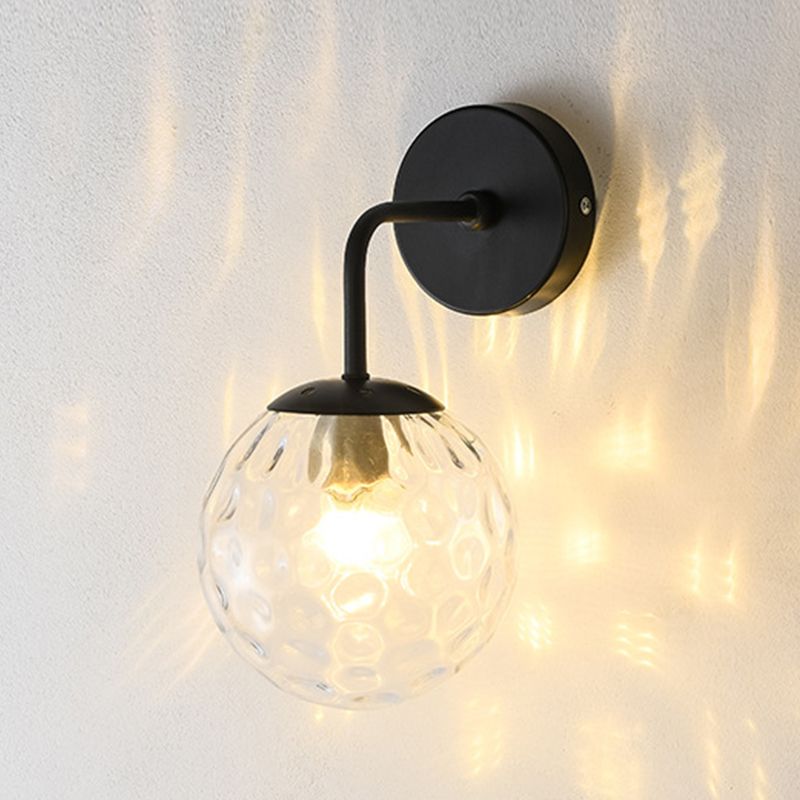 Kugelförmige Wandleuchte minimalist 1 helle Glaswandleuchten mit Arm
