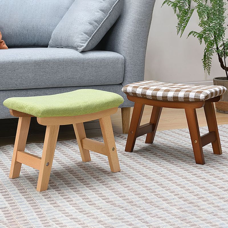 Rectangle Ottoman Contemporary Footstools Linen Upholstered Tear Resistant Ottoman