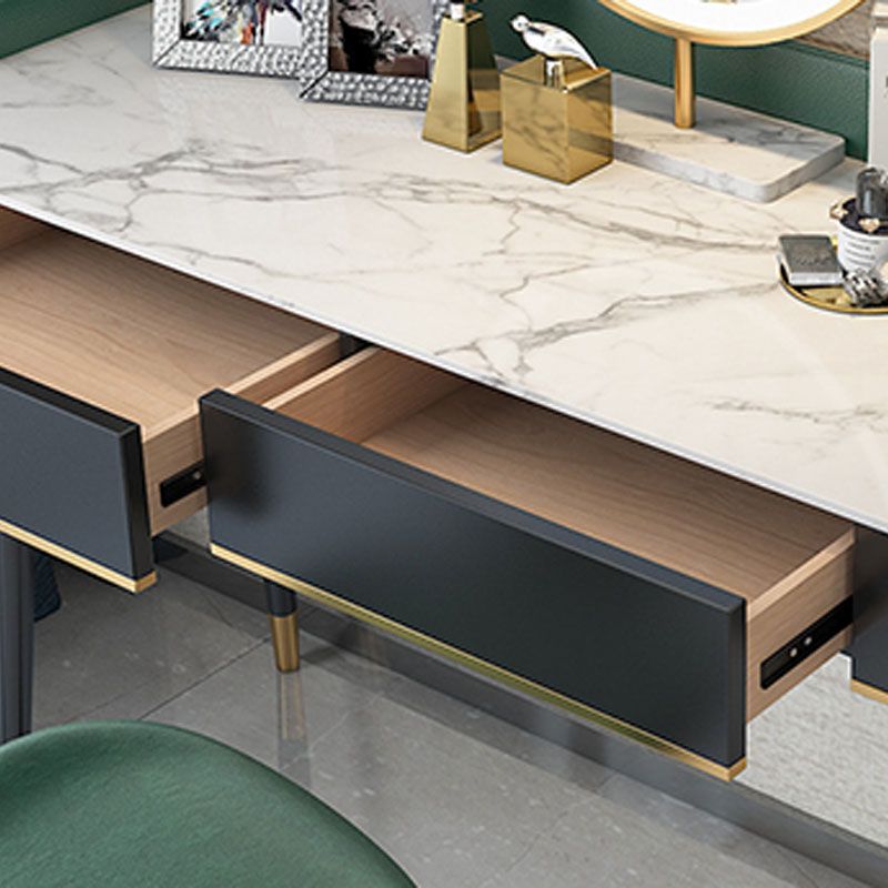 Contemporary Makeup Vanity Desk Double Drawers Vanity Dressing Table