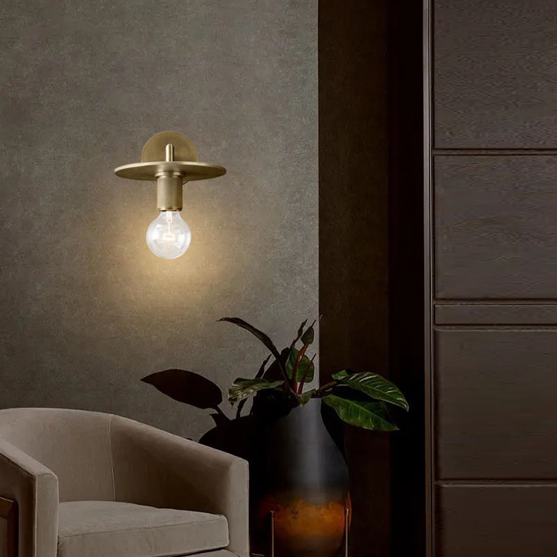 Minimalist Wall Light Fixture Modern Wall Light Sconce with Glass Shade for Bedroom