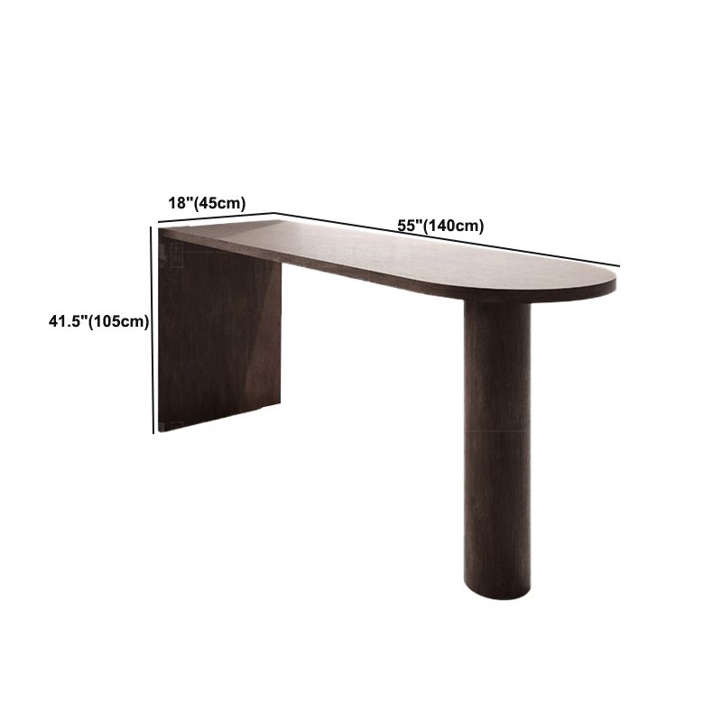 Solid Wood Bar Table Brown Dining Table for Kitchen Living Room