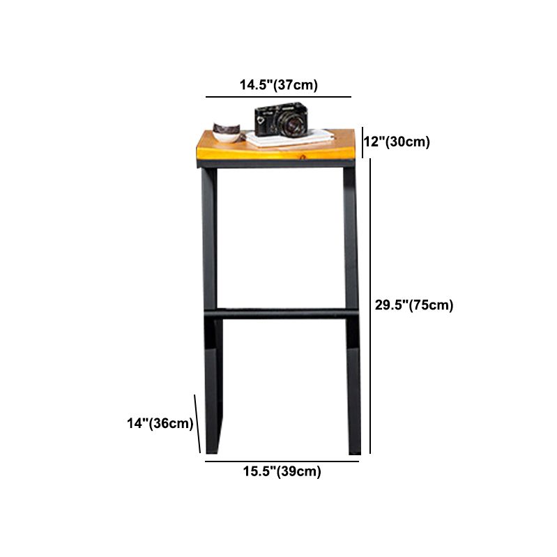 Industrial Square Counter & Bar Stool Metal Natural Counter Height Stool for Cafe