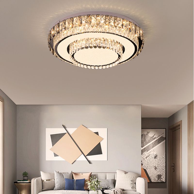 Lampade da incasso in metallo Lampade moderne da soffitto per camera da letto con paralume in cristallo