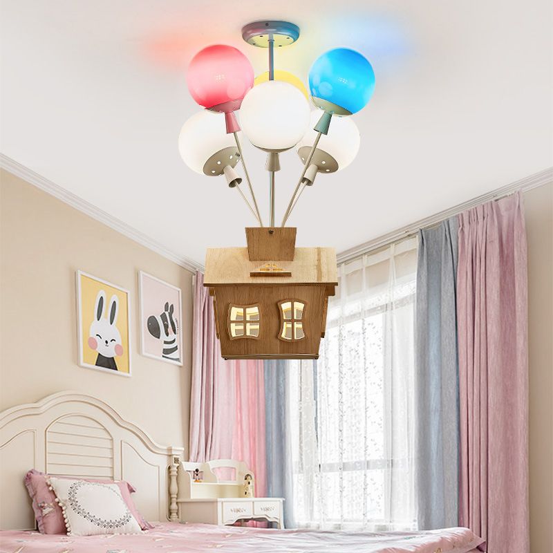 Kleurrijke metalen plafondlamp creatieve ballon moderne semi-inbouwlamp voor kinderkamer