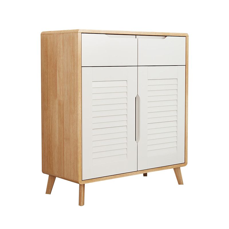 Contemporary Accent Cabinet Rubberwood Side Cabinet With Doors