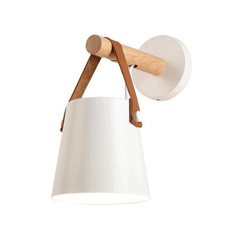 Retro Style Wood Wall Light Bowl Shape 5" Wide Wall Sconce for Living Room