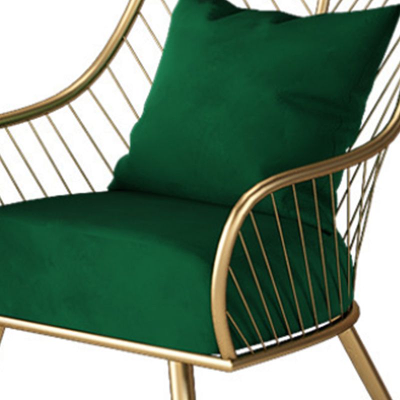 Glam Accent Chair Living Room Reclining Basic Four Legs Pillow Back Parsons Chair