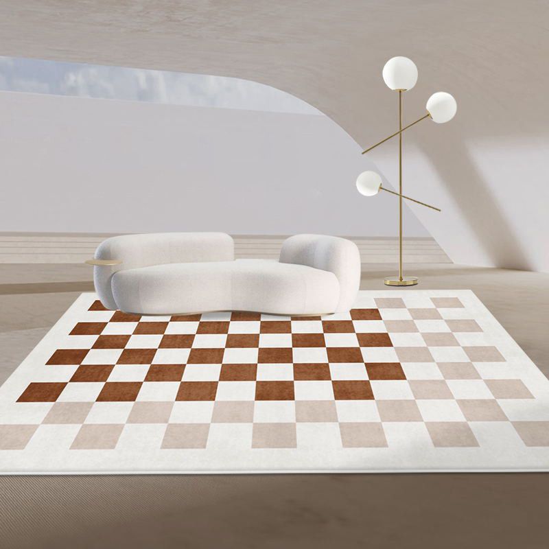 Light Green Carpet Polyester Geometric Area Carpet Non-Slip Backing Carpet for Home Decor