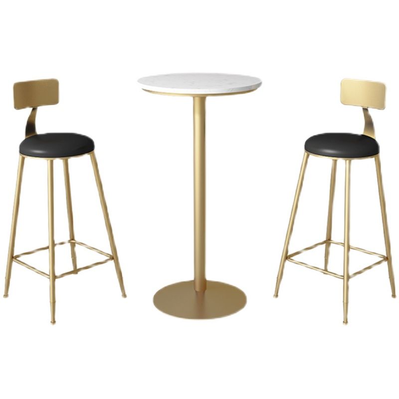 Nordic Marble Bar Table 42-inch Height Gold Metal Base Bistro Table