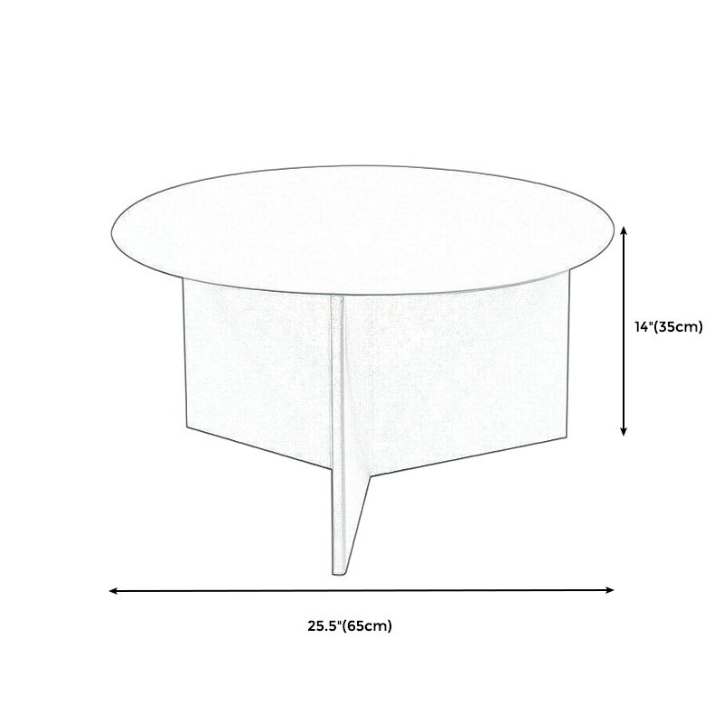 Contemporary Metallic Round Side Table Pedestal Living Room End Table