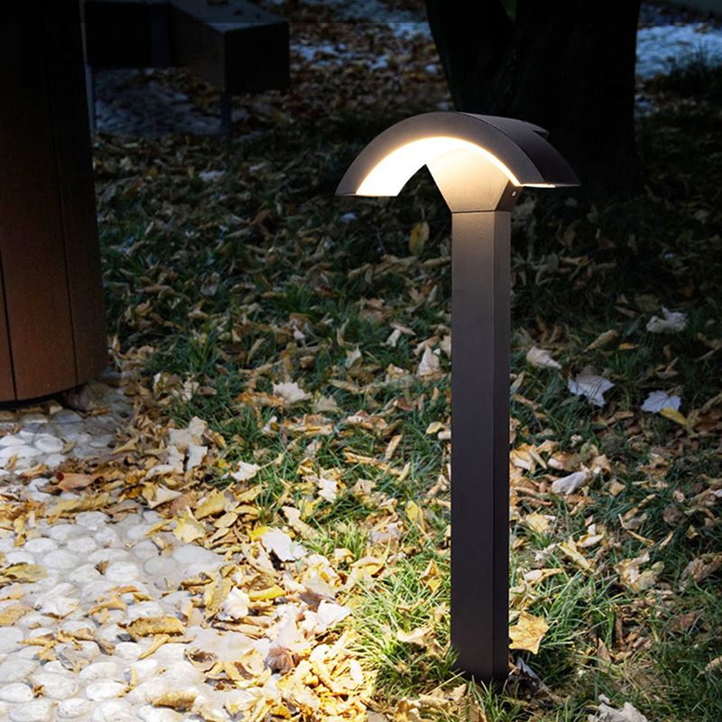 Modern Metal Wall Sconce Arc Shape Wall Light with Acrylic Shade for Courtyard