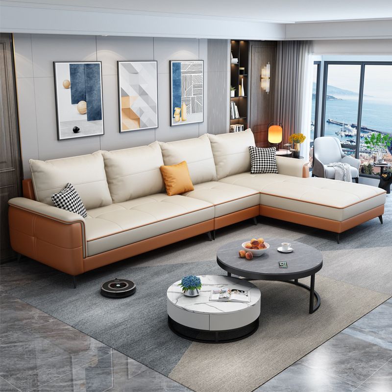 Quadratarm Kissen Rücken entfernbarer Kissen 4-Sitz-L-Form-Sofa