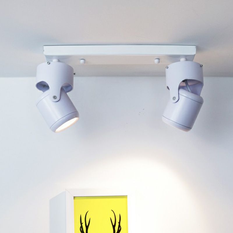 Corridor LED Tracklight Nordic Semi Flush Mount Spotlight with Cylinder Metal Shade