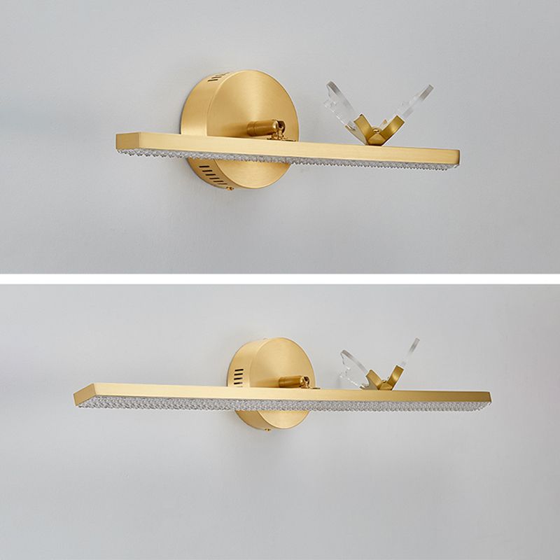 Modern American Style Linear Vanity Wall Light Fixtures Copper 3 Lights Wall Mounted Vanity Lights for Bathroom