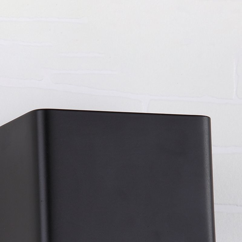 2-Light Contemporary White/Black Wall Mounted Sconce Rectangle Wall Light