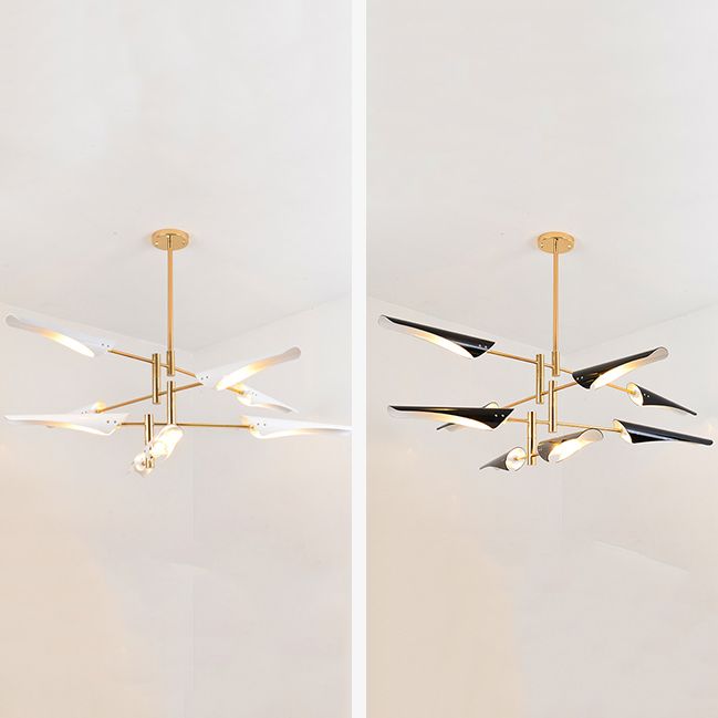 Modern Style Metal Chandelier Light Plane Shade Pendant Light for Living Room
