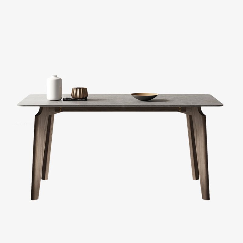 Modern 1/4/5/6 Pieces Rectangle Dining Set Sintered Stone Top Solid Wood Table Set