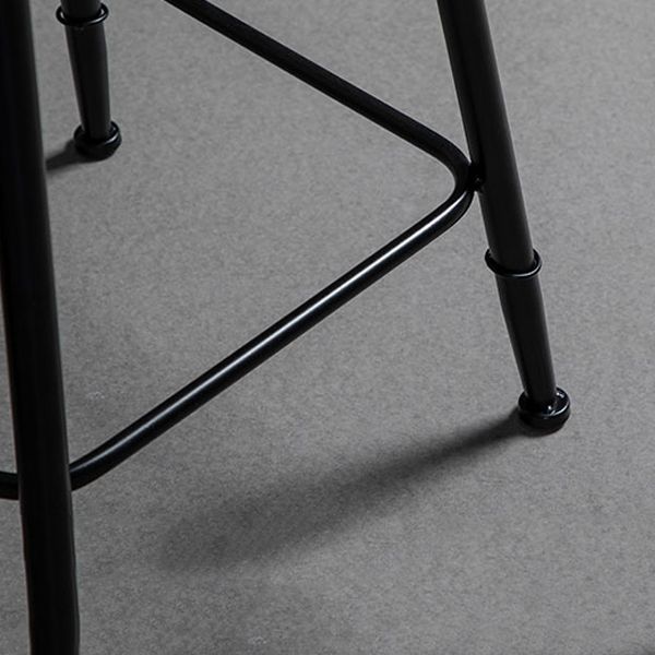 Industrial Metal Barstool Low Back Fabric Upholstered Counter Stool in Matte Finish