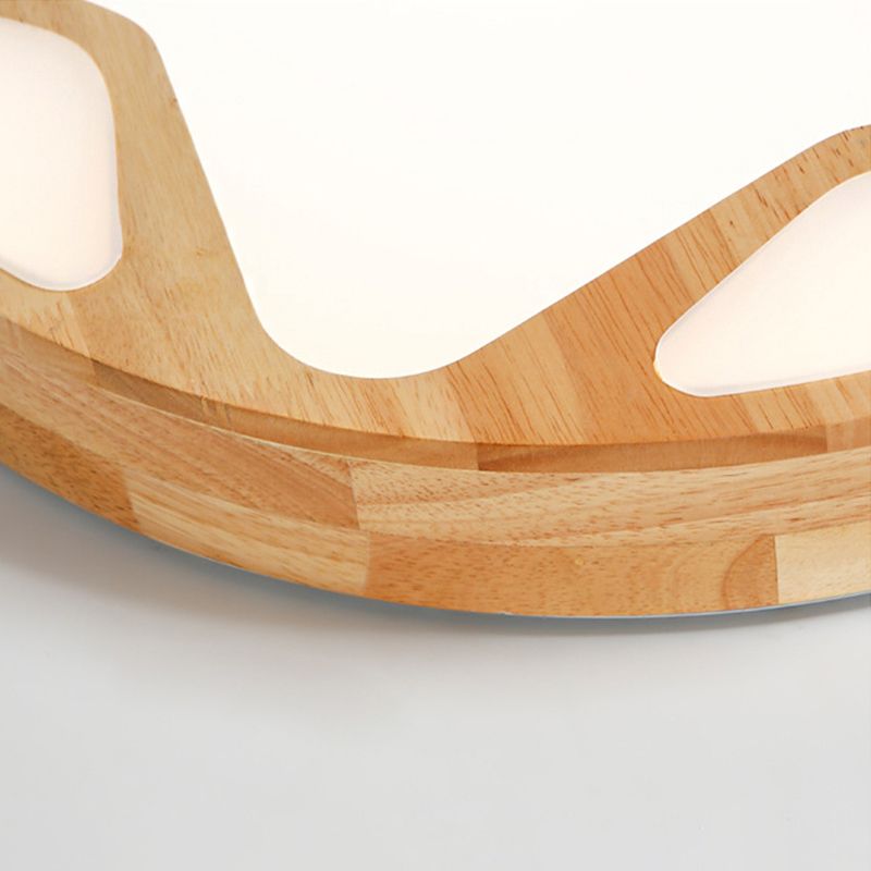 Kleuterschoolster spoelplafond licht hout acryl acryl moderne led plafondlamp in beige