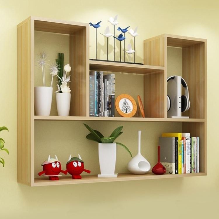Wall Mounted Bookshelf Scandinavian Style Bookcase for Study Room and Office