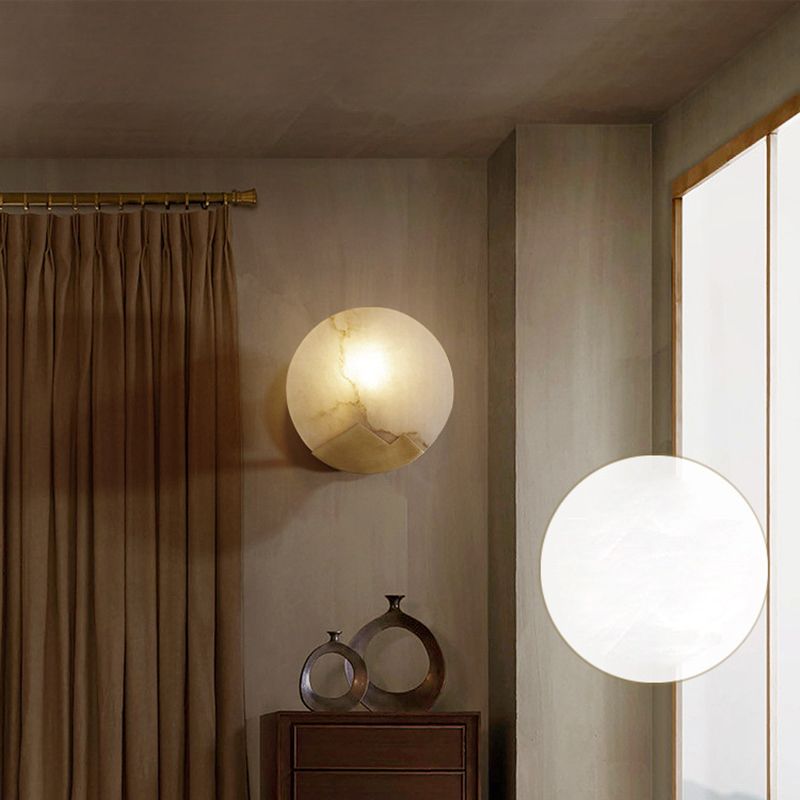 Lampada a parete moderna a parete moderna a filo a filo con tonalità di pietra bianca