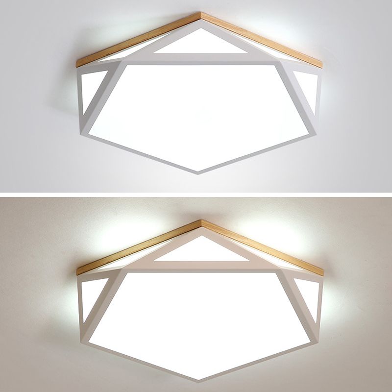 Lámpara de techo LED moderna con montaje empotrado en forma de Pentágono de metal para sala de estar