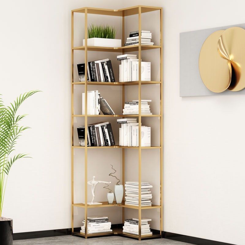 Contemporary Open Back Standard Bookshelf Metal Bookcase for Study Room
