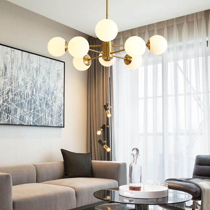 Globe Chandelier Light Fixture Modern Simplicity Crystal Pendant Lighting for Restaurant