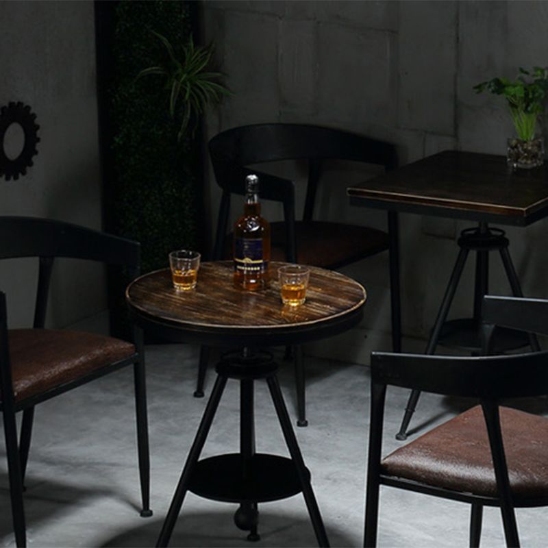 Modern Style Round Solid Wood Dining Set 1/2/3/4/5 Pieces Dining Set