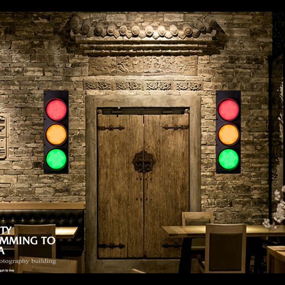 Indoor Decoration Wall Mount Light Creative Traffic Light Sconce Light for Coffee Shop