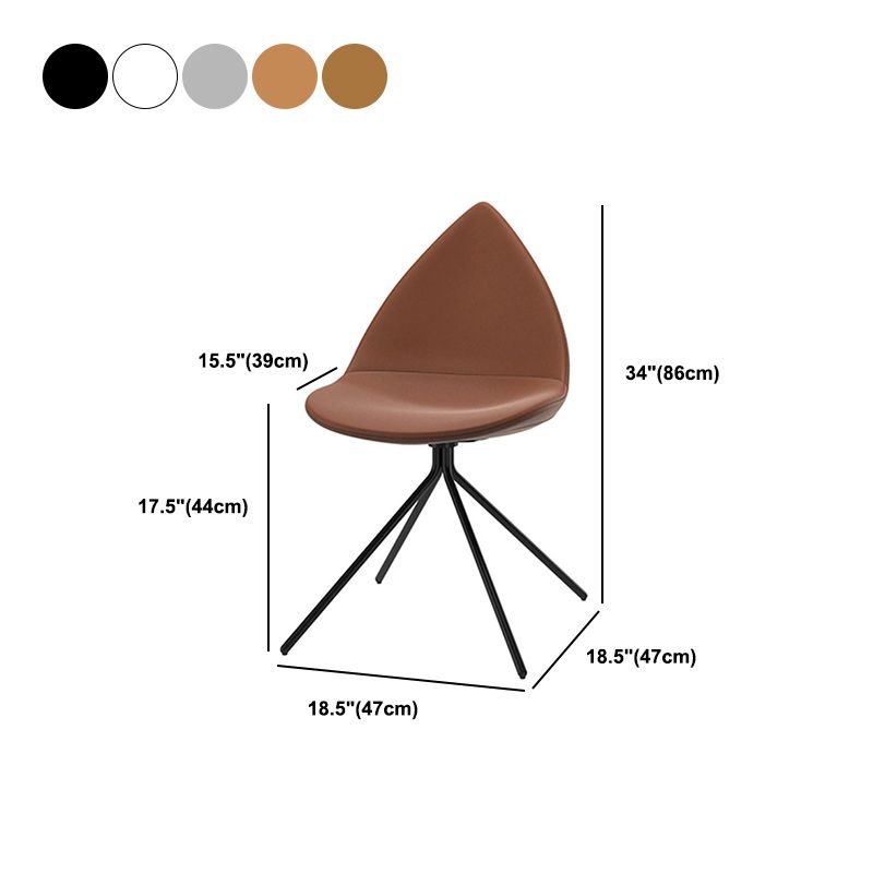 Modern Dining Room Side Chair Black Metal Legs Armless Dining Chairs