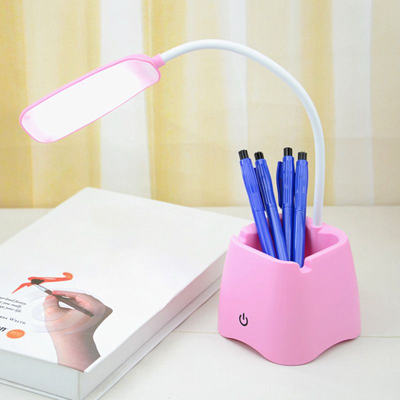 Eye-protection Mini LED Table Lamp Macaroon Style Colorful Desk Light with Pen Holder Design