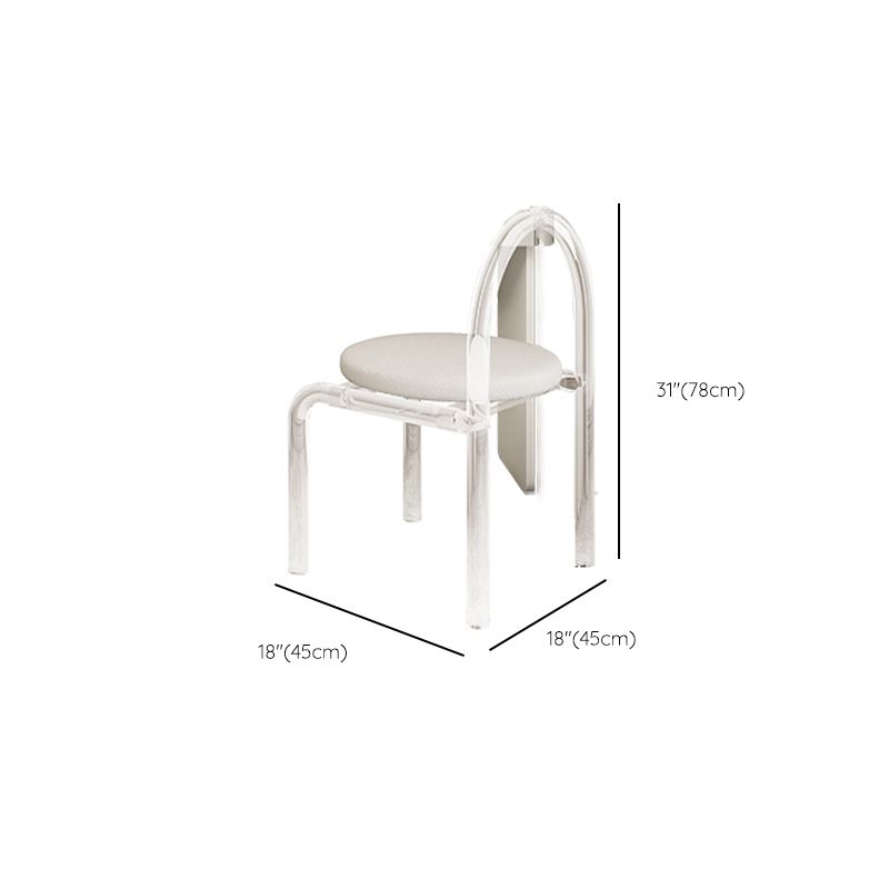 Contemporary Cream Wooden Make up Dressing and Stool with Drawers