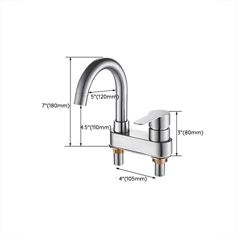 Bathroom Sink 304 Stainless Steel Center Faucet, Single Handle Bathroom Vanity Faucet