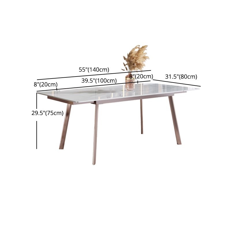 Luxury 1/4/5/7 Pieces Extendable Dining Set Sintered Stone Rectangle Dining Table Set