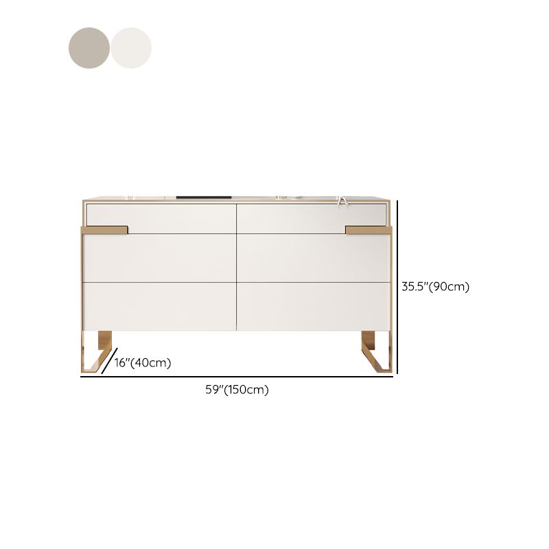 Glam Storage Chest Wooden Storage Chest Dresser with 6 Drawers