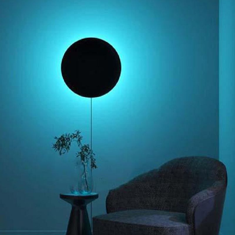 Metal Round Wall Mounted Light Modern Style 1 Light Wall Light Sconces