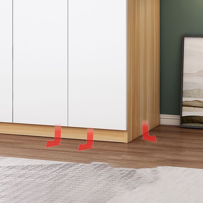 Freestanding Wood Frame Wardrobe Modern Hinged Soft Close Doors Wardrobe