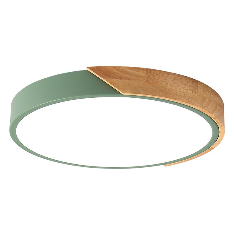 Plafonnier LED de style Macron avec cadre en métal et bois, plafonnier pour chambre d'enfant